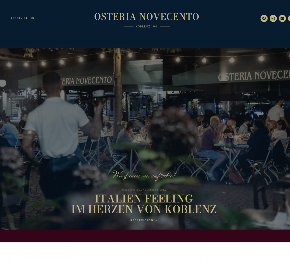 osteria novecento koblenz -website conceptanddesign